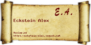 Eckstein Alex névjegykártya